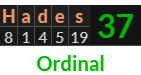 "Hades" = 37 (Ordinal)
