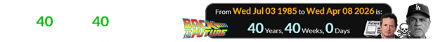 Wednesday was a span of exactly 40 years, 40 weeks after Back to the Future came out: