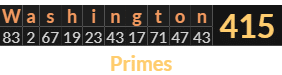 "Washington" = 415 (Primes)