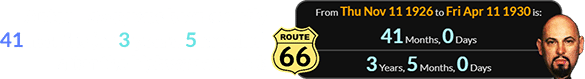 Anton LaVey was born exactly 41 months (or 3 years, 5 months) after the highway opened: