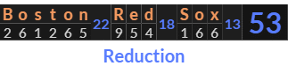 "Boston Red Sox" = 53 (Reduction)