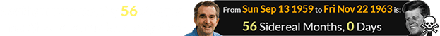 Northam was exactly 56 Sidereal months old when Kennedy died: