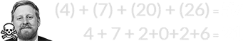 (4) + (7) + (20) + (26) = 57 and 4 + 7 + 2+0+2+6 = 21