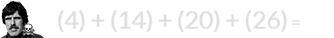 (4) + (14) + (20) + (26) = 64