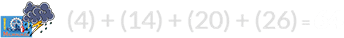 (4) + (14) + (20) + (26) = 64