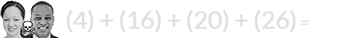 (4) + (16) + (20) + (26) = 66