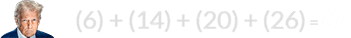 (6) + (14) + (20) + (26) = 66