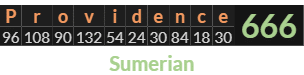 "Providence" = 666 (Sumerian)