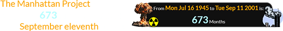 The Manhattan Project’s first test happened 673 months before the September eleventh attacks: