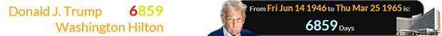 Donald J. Trump was 6859 days old when the Washington Hilton opened: