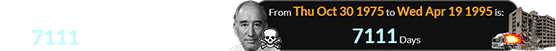 The Murrah building blew up 7111 days after he died: