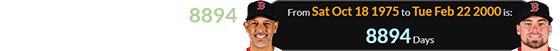 Alex Cora is a span of 8894 days older than Caleb Durbin: