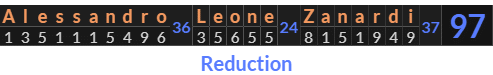 "Alessandro Leone Zanardi" = 97 (Reduction)