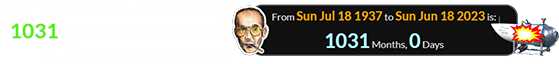 The Titan failure was exactly 1031 months after Hunter S. Thompson was born: