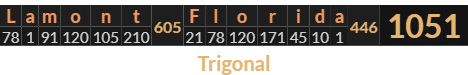 "Lamont Florida" = 1051 (Trigonal)