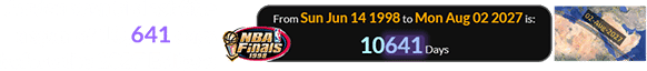 Jordan won his last title a span of 10,641 days before the 2027 Eclipse: