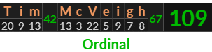 "Tim McVeigh" = 109 (Ordinal)