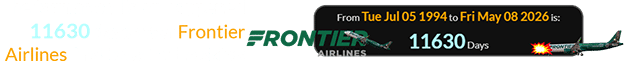 The tarmac collision happened 11630 days after Frontier Airlines first took to the skies: