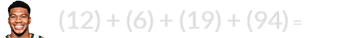 (12) + (6) + (19) + (94) = 131