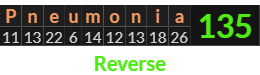 "Pneumonia" = 135 (Reverse)