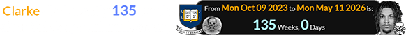 Clarke died exactly 135 weeks after Yale’s special anniversary:
