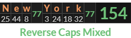 "New York" = 154 (Reverse Caps Mixed)