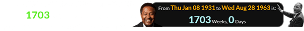 Clarence was a span of exactly 1703 weeks old when King delivered the speech he co-wrote: