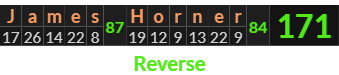 "James Horner" = 171 (Reverse)
