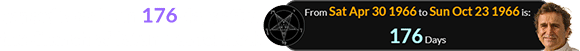 Zanardi was born 176 days after the Church of Satan was formed: