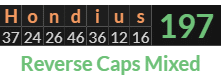 "Hondius" = 197 (Reverse Caps Mixed)