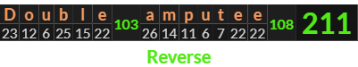 "Double amputee" = 211 (Reverse)