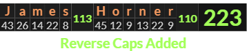 "James Horner" = 223 (Reverse Caps Added)