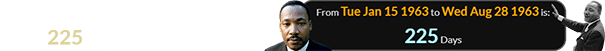 King gave his most famous speech 225 days after his birthday: