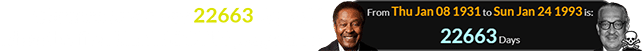 Clarence Jones was 22663 days old when the first black SCOTUS judge died: