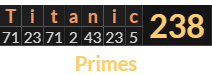 "Titanic" = 238 (Primes)