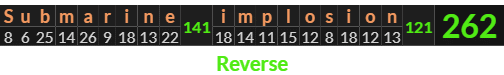 "Submarine implosion" = 262 (Reverse)