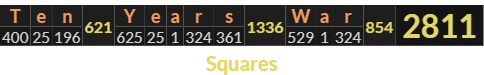 "Ten Years War" = 2811 (Squares)