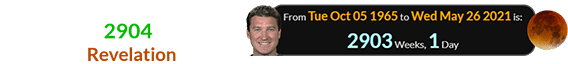 Mario Lemieux was in the first day of his 2904th week for the 2021 Revelation Eclipse: