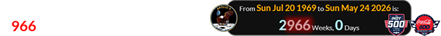 Sunday’s races were held exactly 2,966 weeks after the Moon landing: