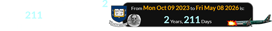The collision happened 2 years, 211 days after Yale’s ‘Skull & Bones’ anniversary: