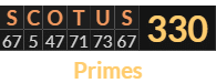 "SCOTUS" = 330 (Primes)