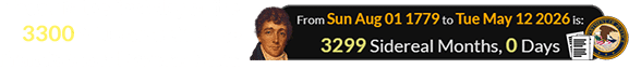 Today is the first day of the 3300th Lunar orbit since Francis Scott Key was born: