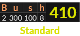 "Bush" = 410 (Standard)