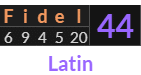 "Fidel" = 44 (Latin)