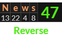 "News" = 47 (Reverse)
