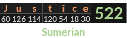 "Justice" = 522 (Sumerian)
