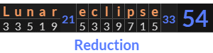 "Lunar eclipse" = 54 (Reduction)