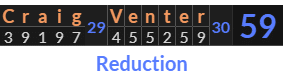 "Craig Venter" = 59 (Reduction)