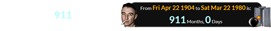 Oppenheimer would have been exactly 911 months old for the Guidestones bombing: