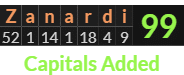 "Zanardi" = 99 (Capitals Added)